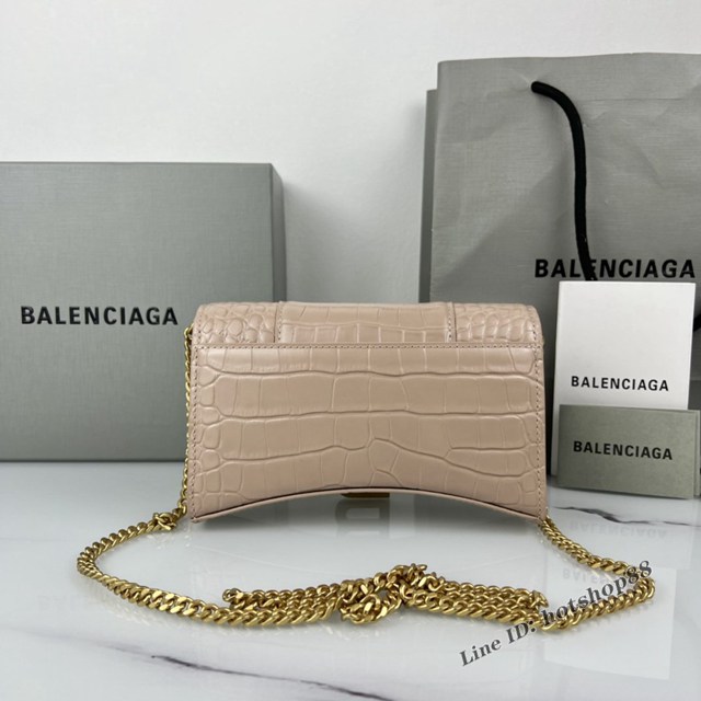 Balenciaga專櫃爆款鱷魚紋牛皮女包鏈條包 巴黎世家經典小號沙漏包鏈條斜挎包 fyj1057